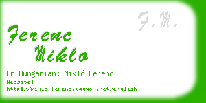 ferenc miklo business card